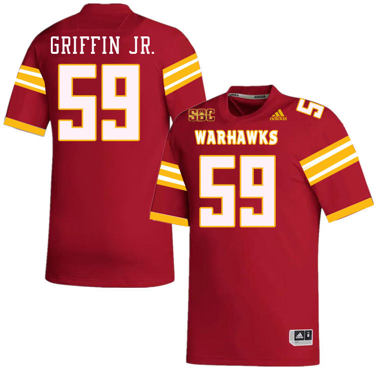 #59 Quentis Griffin Jr. Louisiana-Monroe Warhawks College Football Jerseys Stitched-Red